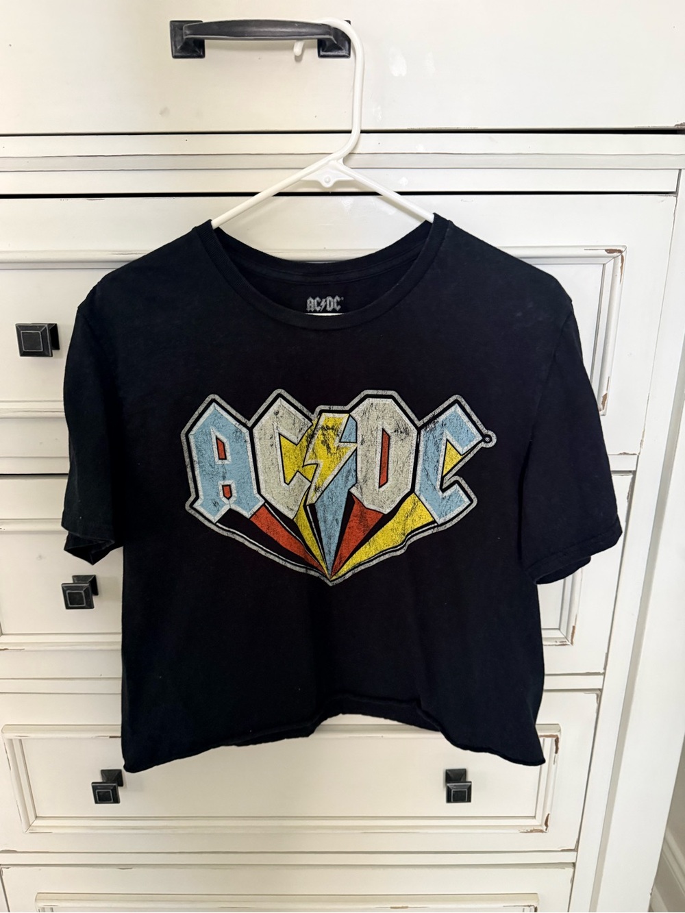 AC/DC Black Graphic Tee with Multicolor Logo